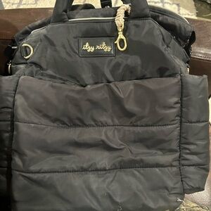 Itzy Ritzy Black Backpack with Gold Accents